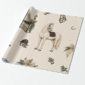 Paardrijden Kerst Ivoor Inpakpapier (Uitgerold)