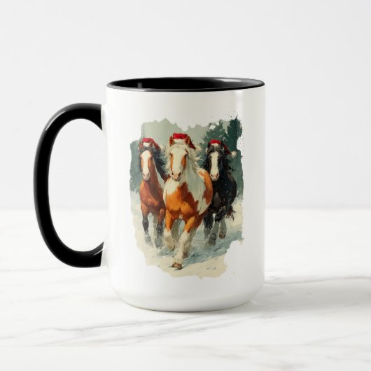 Paardrijden Kerst Koffiemok Mok (Links)