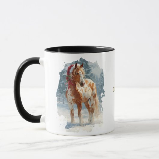 Paardrijden Kerst Koffiemok Mok (Links)