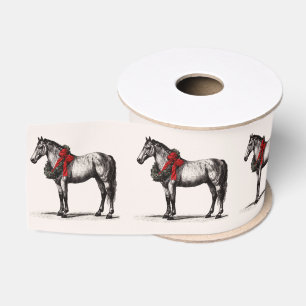 Paardrijden Kerst Paard Festive Vintage Vakantie Grosgrain Lint