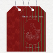 Paardrijden Kerstkaart Cadeaulabel