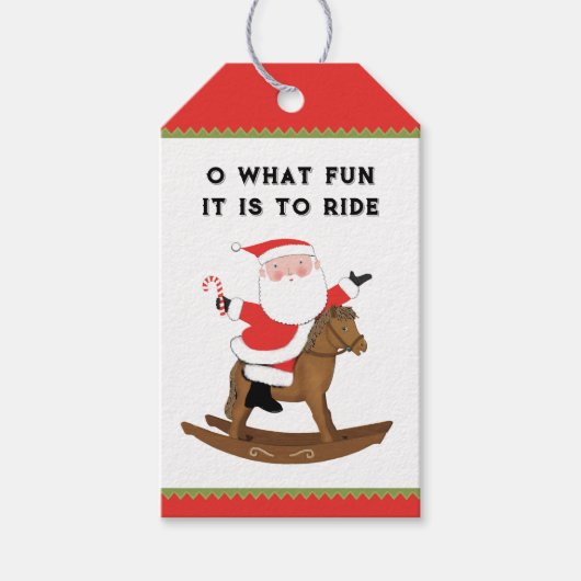 Paardrijden Kerstmis Cadeaulabel (Voorkant)