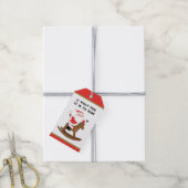 Paardrijden Kerstmis Cadeaulabel (Met Touw)