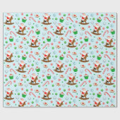 Paardrijden Kerstvakantie Cadeaupapier (Vlak)