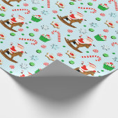 Paardrijden Kerstvakantie Cadeaupapier (Hoek)