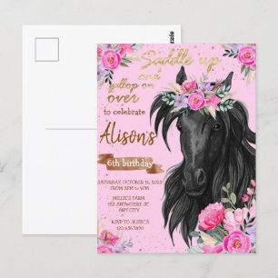 Paardrijden Koeienmeisje Verjaardag Briefkaart