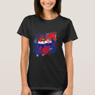 Paardrijden Kroatië Vlag T-shirt