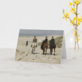 Paardrijden langs het Beach Wenskaart Kaart (Gele Bloem)