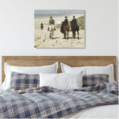 Paardrijden langs het strand - Fine Art Canvas (Insitu (Slaapkamer))