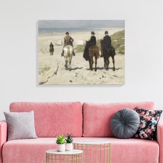 Paardrijden langs het strand - Fine Art Canvas (Insitu (Woonkamer))
