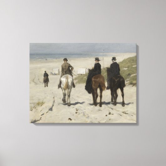 Paardrijden langs het strand - Fine Art Canvas (Voorkant)