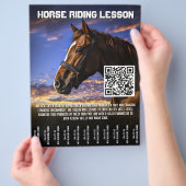 Paardrijden les Flyer met QR code (Hand)
