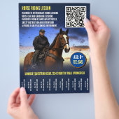 Paardrijden les Flyer met QR Code v.3 (Hand)