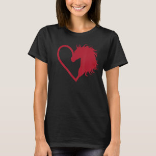 Paardrijden met hartlijn Hartslag Silhouette T-shirt