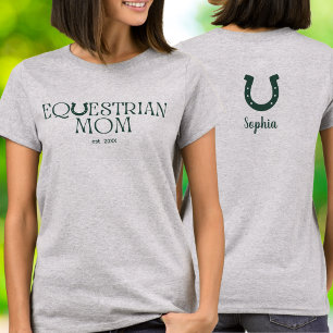 Paardrijden Moeder Vintage Gestapelde Typografie T-shirt