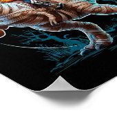 Paardrijden Mummy Pumpkin T Rex Dinosaur Funny Hal Poster (Hoek)