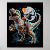 Paardrijden Mummy Pumpkin T Rex Dinosaur Funny Hal Poster (Voorkant)