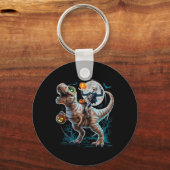Paardrijden Mummy Pumpkin T Rex Dinosaur Funny Hal Sleutelhanger (Voorkant)