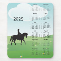 Paardrijden Ontwerp 2025 Kalender Muismat