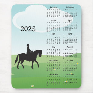 Paardrijden Ontwerp 2025 Kalender Muismat