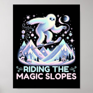 Paardrijden op de magische hellingen Snowboarden Y Poster