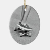 Paardrijden op het longboard keramisch ornament (Rechts)