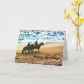 Paardrijden op het strand kaart (Gele Bloem)