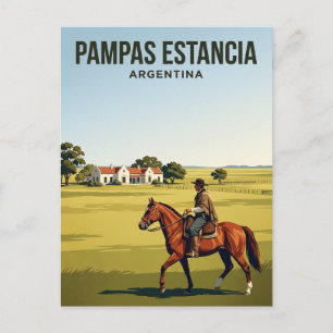 Paardrijden op Pampas Estancia Argentinië Briefkaart