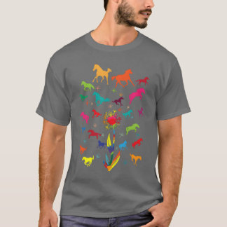 Paardrijden Paard Kleur  Meisje Paardenliefhebbers T-shirt