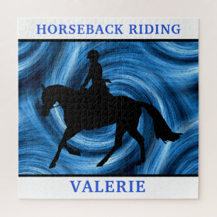 Paardrijden Paard & Ruiter Blauwe Wervel Puzzel