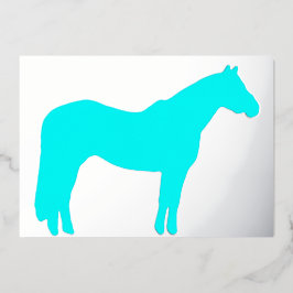 Paardrijden Paard Thema Folie Kerstkaart Folie Feestdagenkaart