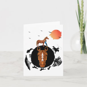 Paardrijden - Paardenhoofd Planet Lover Gift SH Kaart