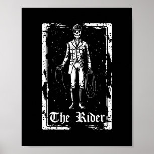 Paardrijden Paardrijder - Skeleton Tarot Kaart Poster