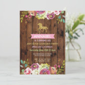 Paardrijden Party Nodig Pony Wood uit Kaart (Staand voorkant)