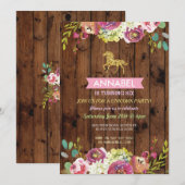 Paardrijden Party Nodig Pony Wood uit Kaart (Voorkant / Achterkant)