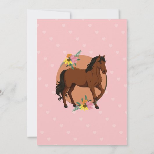 Paardrijden Party Nodig Pony Wood uit Kaart (Achterkant)