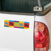 Paardrijden Pop Art Bumpersticker (Op Truck)