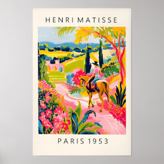 Paardrijden Poster, Midden Eeuwse Moderne Print, M Poster