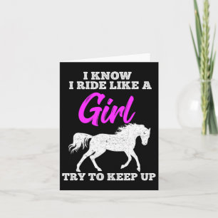 Paardrijden Rijden Als Meisje Keep Up Paard Gift Kaart