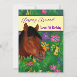 Paardrijden rond Flower Lover Brown Horse Kaart