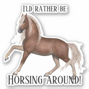 Paardrijden rond (lichte achtergrond) sticker