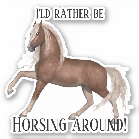 Paardrijden rond (lichte achtergrond) sticker (Voorkant)