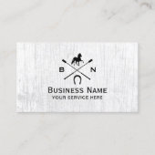 Paardrijden Ruitersport Rustiek Houten Visitekaartje (Voorkant)