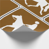 Paardrijden Silhouet Icoon Cadeaupapier (Hoek)