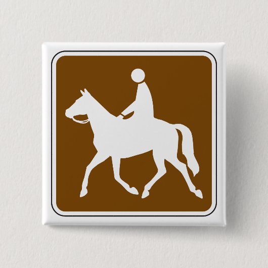 Paardrijden Silhouet Icoon Vierkante Button 5,1 Cm (Voorkant)