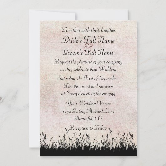 Paardrijden Silhouette Paar Zonsondergang Huwelijk Kaart (Achterkant)