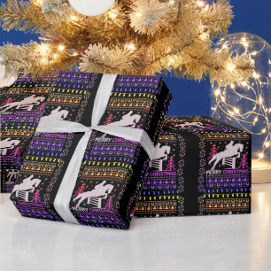 Paardrijden Springen Prettig Kerstfeest Inpakken Cadeaupapier