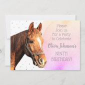 Paardrijden Verjaardagsfeestje Dier Mooie Roze Kaart (Voorkant)