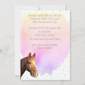 Paardrijden Verjaardagsfeestje Dier Mooie Roze Kaart (Achterkant)