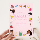 Paardrijden Verjaardagsfeestuitnodiging Kaart